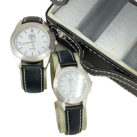 World Poker Tour Logo Watches Set of His Hers in Logo Case Texas Holdem Gambling - Picture 4 of 11